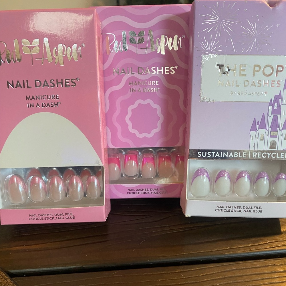 Nail Dashes, 3 sets. Brand new in boxes.